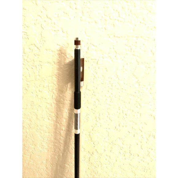 Violin Bow Black Carbon Fiber With Snake wood Frog And Abalone - Picture 4 of 11